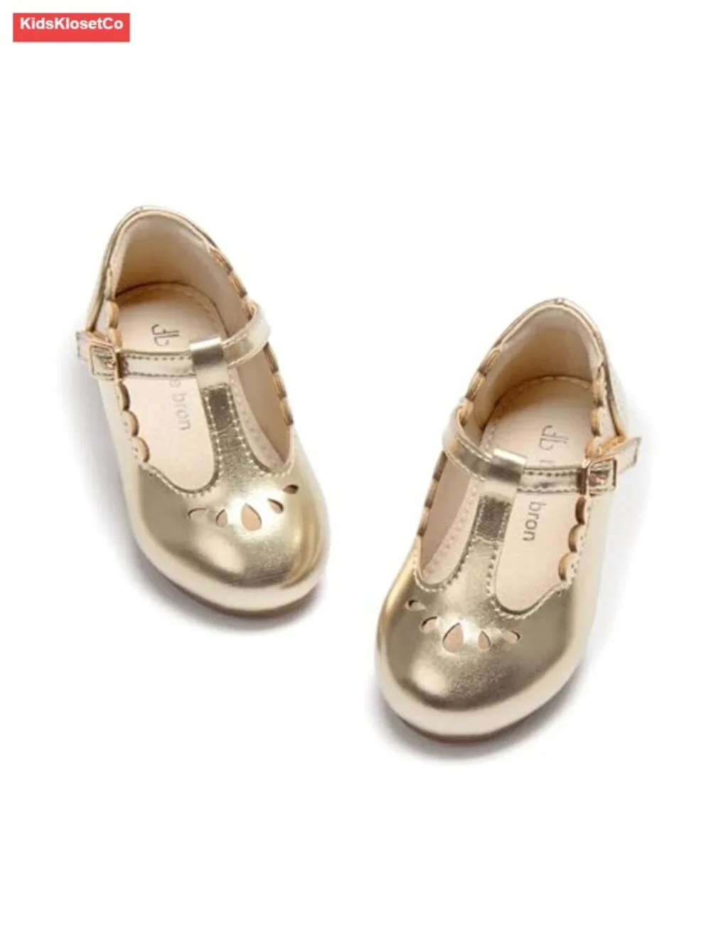 Girl's T-Strap Flats - Mary Jane Dress Shoes with Floral Cut-Outs